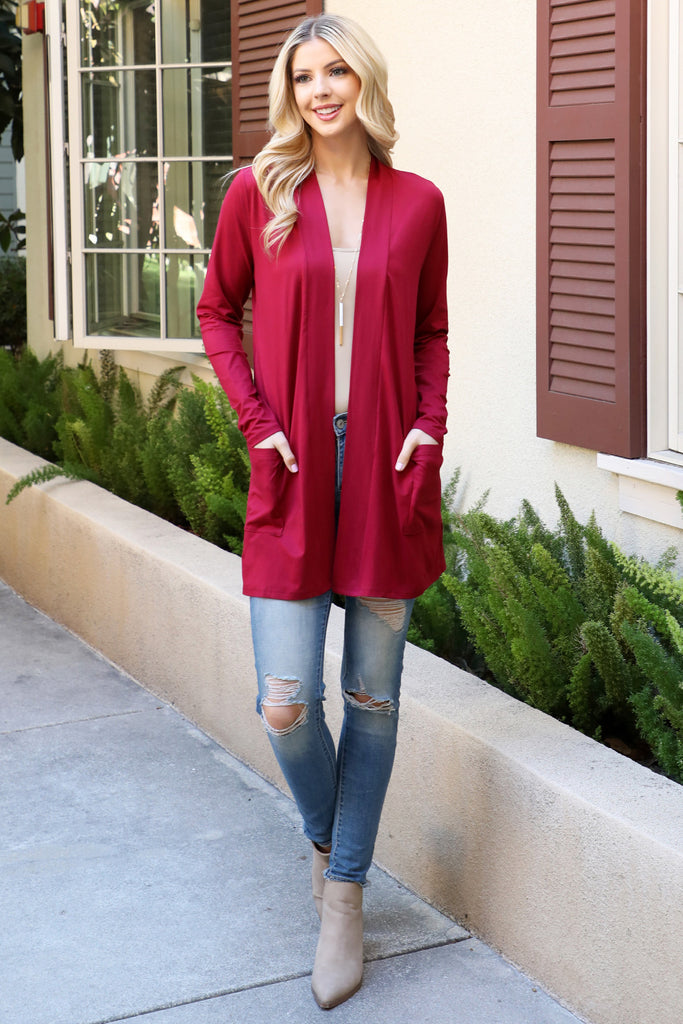 Long Sleeve Solid Cardigan