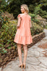 SWISS DOT RUFFLE SLEEVE TIERED DRESS