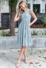 SWISS DOT RUFFLE CAP SLEEVE TIERED DRESS