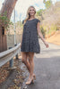 PEBBLE RUFFLE SLEEVE TIERED MINI DRESS