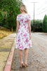 FLORAL SHORT SLEEVE A-LINE TIERED DRESS