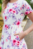 FLORAL SHORT SLEEVE A-LINE TIERED DRESS