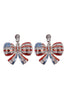 AMERICAN FLAG RIBBON ACCENT EARRINGS