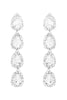 25801 - FOUR PEAR SHAPED RHINESTONE DROP LINKED EARRINGS