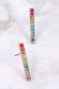 26348 - RAINBOW BAR SHAPE RHINESTONE EARRINGS