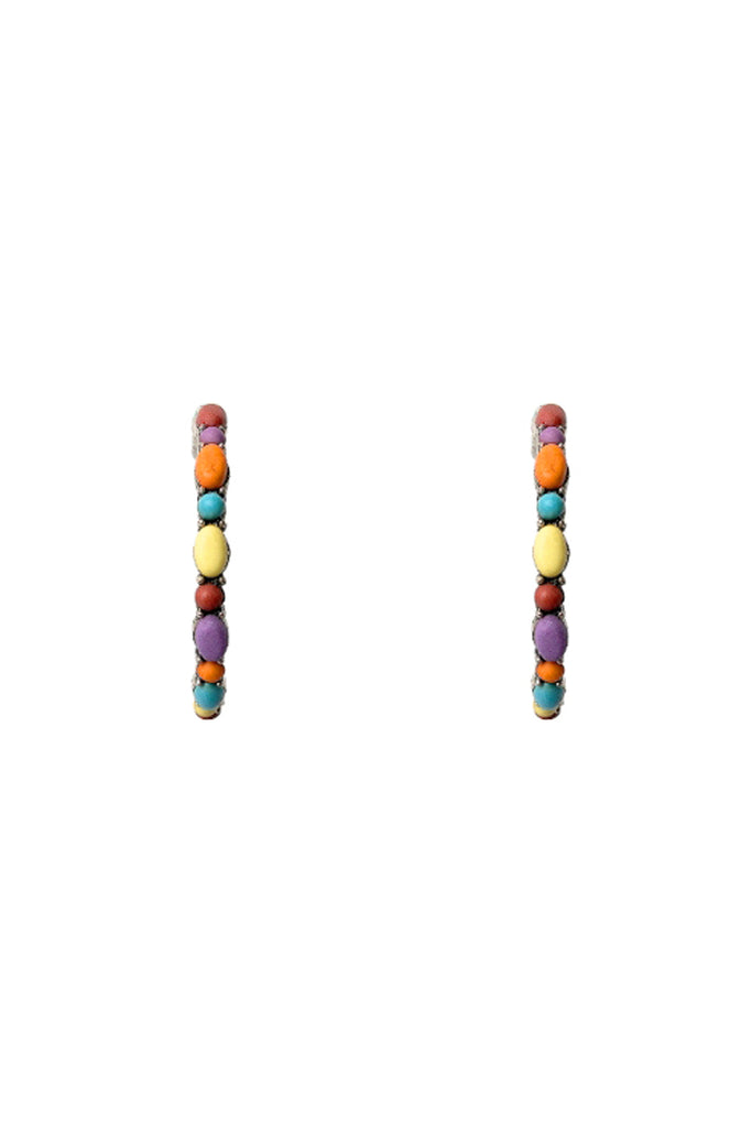 PAVE STONE HOOP EARRINGS