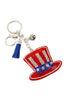 31473 - UNCLE SAM FLAG HAT KEYCHAIN