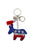 31474 - DEMOCRATS FLAG DONKEY KEYCHAIN