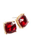 AE0088 - GLASS CUSHION POST EARRINGS