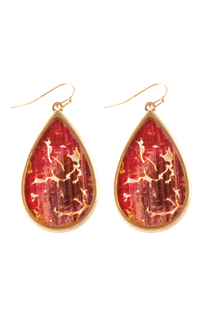 SEMIWOOD FLAKE HOOK TEARDROP EARRINGS