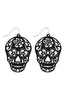 E7933- (HALLOWEEN) SKULL COLOR COATING FILIGRREE EARRINGS