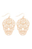 E7933- (HALLOWEEN) SKULL COLOR COATING FILIGRREE EARRINGS