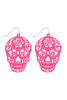 E7933- (HALLOWEEN) SKULL COLOR COATING FILIGRREE EARRINGS