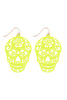 E7933- (HALLOWEEN) SKULL COLOR COATING FILIGRREE EARRINGS