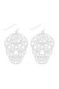 E7933- (HALLOWEEN) SKULL COLOR COATING FILIGRREE EARRINGS