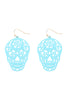 E7933- (HALLOWEEN) SKULL COLOR COATING FILIGRREE EARRINGS