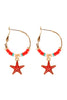 EE1359 - FIMO METAL STARFISH HOOP EARRINGS