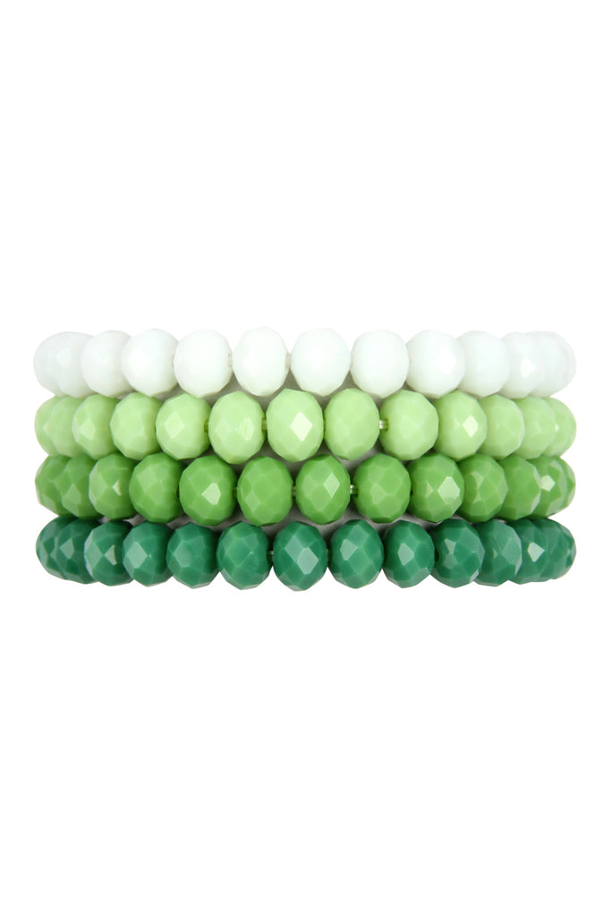 FOUR LINE RONDELLE BEADS STRETCH BRACELET