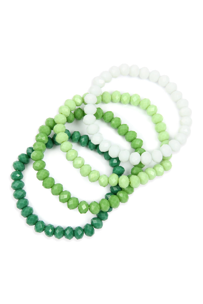 FOUR LINE RONDELLE BEADS STRETCH BRACELET