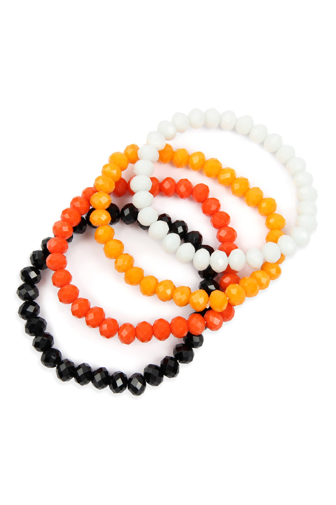 FOUR LINE RONDELLE BEADS STRETCH BRACELET