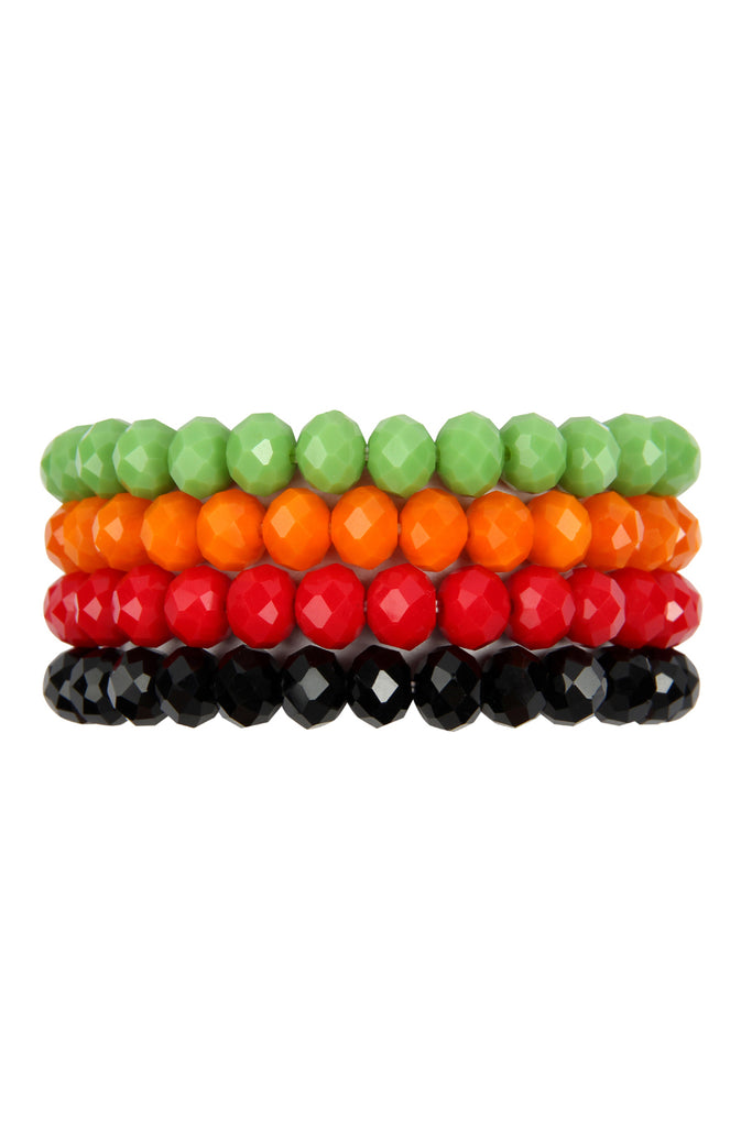 FOUR LINE RONDELLE BEADS STRETCH BRACELET