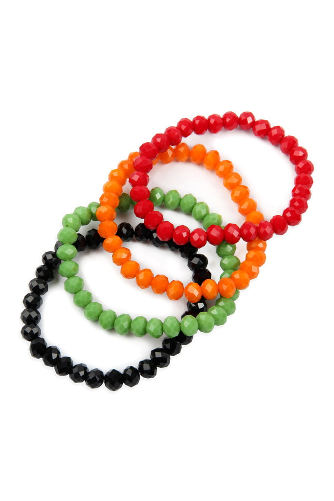 FOUR LINE RONDELLE BEADS STRETCH BRACELET