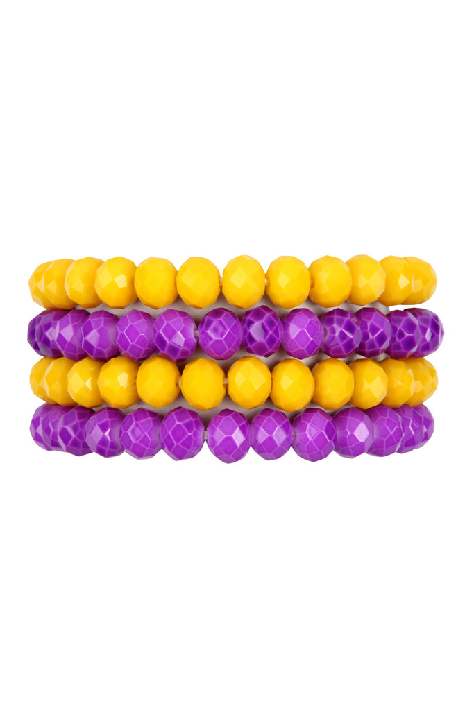 FOUR LINE RONDELLE BEADS STRETCH BRACELET