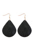 FRINGED PEAR SHAPED LEATHER EARRINGS