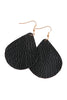 FRINGED PEAR SHAPED LEATHER EARRINGS