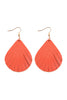 FRINGED PEAR SHAPED LEATHER EARRINGS