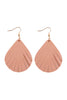 FRINGED PEAR SHAPED LEATHER EARRINGS