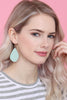 FRINGED PEAR SHAPED LEATHER EARRINGS