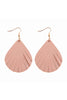 FRINGED PEAR SHAPED LEATHER EARRINGS