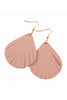 FRINGED PEAR SHAPED LEATHER EARRINGS