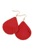 FRINGED PEAR SHAPED LEATHER EARRINGS