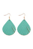 FRINGED PEAR SHAPED LEATHER EARRINGS