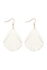 FRINGED PEAR SHAPED LEATHER EARRINGS