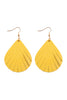 FRINGED PEAR SHAPED LEATHER EARRINGS