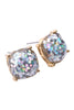 HDE2565 - FACETED GLITTER CUSHION ACRYLIC POST EARRINGS