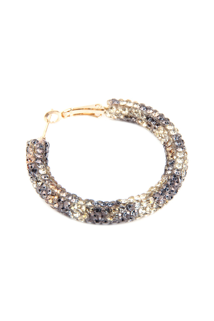 RHINESTONE COATED HOOP EARRINGS