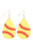 Sports Leather Teardrop Earrings