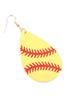 Sports Leather Teardrop Earrings