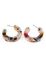 OPEN CIRCLE FACETED ACETATE EARRINGS