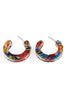 OPEN CIRCLE FACETED ACETATE EARRINGS