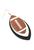 FOOTBALL SPORTS LAYERED LEATHER EARRINGS