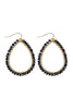 HDE2856 - WIRE TEARDROP GLASS BEADS HOOK EARRINGS