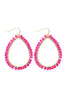 HDE2856 - WIRE TEARDROP GLASS BEADS HOOK EARRINGS