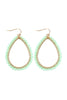 HDE2856 - WIRE TEARDROP GLASS BEADS HOOK EARRINGS