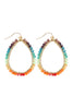 HDE2856 - WIRE TEARDROP GLASS BEADS HOOK EARRINGS