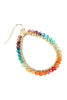 HDE2856 - WIRE TEARDROP GLASS BEADS HOOK EARRINGS